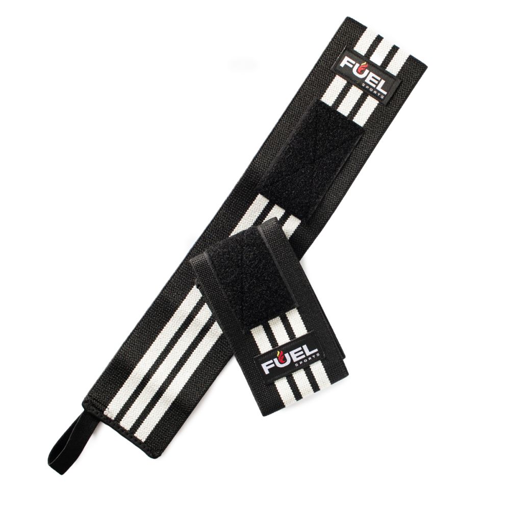 Munhequeira Elástica - Cor:  Preta - Listras Brancas