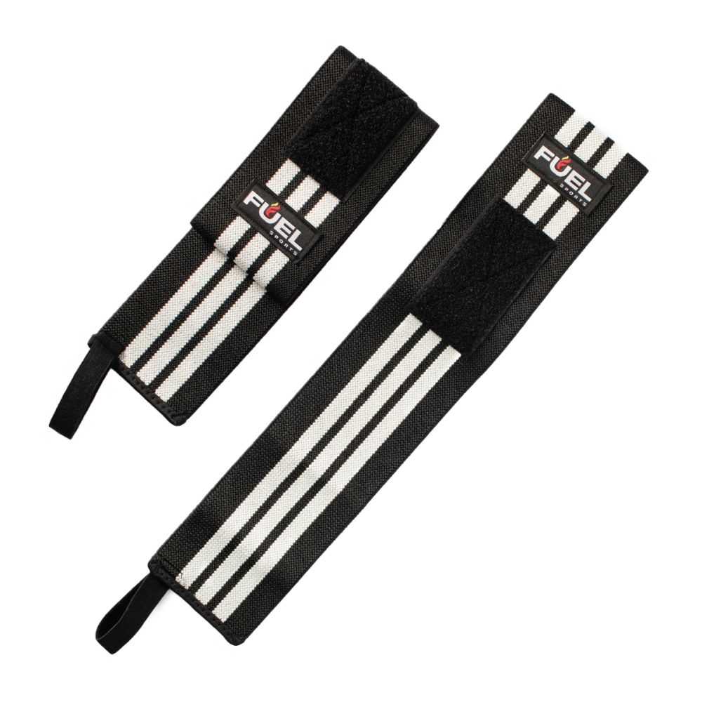 Munhequeira Elástica - Cor:  Preta - Listras Brancas