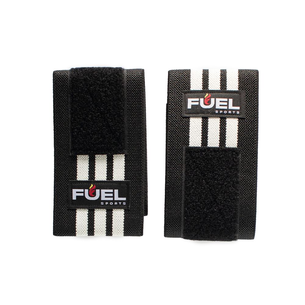 Munhequeira Elástica - Cor:  Preta - Listras Brancas