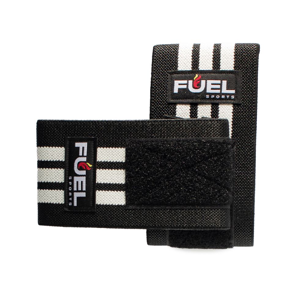 Munhequeira Elástica - Cor:  Preta - Listras Brancas